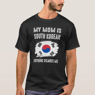 Camiseta Minha mãe é sul-coreana Bandeira do orgulho da Cor