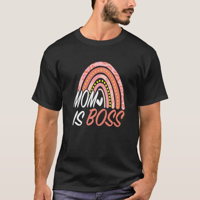 Camiseta Minha Mãe É Um Dia de as mães Do Chefe Rainbow (Frente)