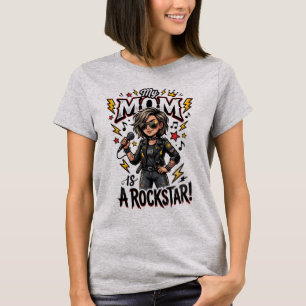 Camiseta Minha Mãe é uma Estrela do Rock Dia das Mães Diver