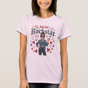 Camiseta Minha Mãe é uma Rockstar" Mãe Legal na Moda Gráfic