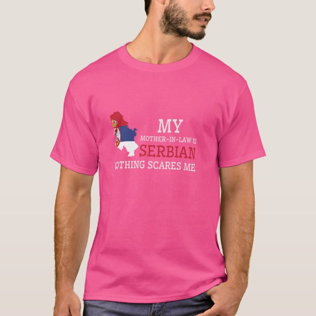 Camiseta Minha Mãe em Direito é Sérvio Nada me assusta Sérv (Frente)
