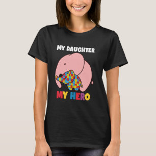 Camiseta Minha Mãe Heroína Filha Meninas Autistas Conscient