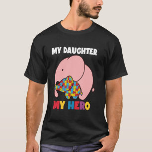 Camiseta Minha Mãe Heroína Filha Meninas Autistas Conscient