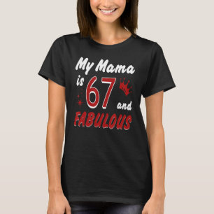 Camiseta Minha mãe tem 67 anos e feliz aniversário mãe mãe