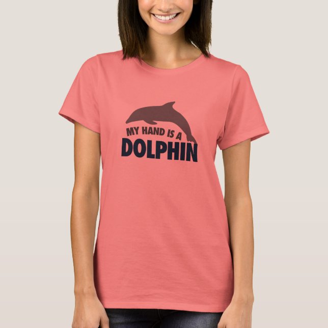 Camiseta Minha mão é um golfinho (Frente)