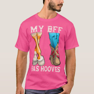 Camiseta Minha Melhor Amiga Tem Cascos Cavalos Engraçados C