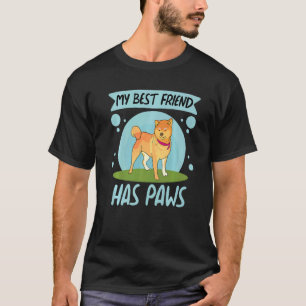 Camiseta Minha Melhor Amiga Tem Paws Women Corgi Doggy Love