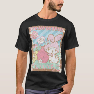 Camiseta Minha Melody Strawberry Pegando morangos Fazenda S