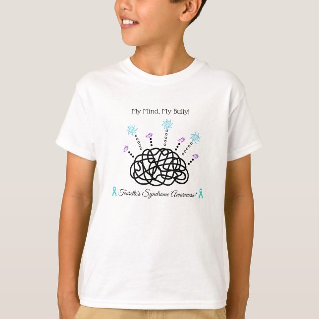 Camiseta Minha mente, minha blusa de Síndrome de Tourette # (Frente)