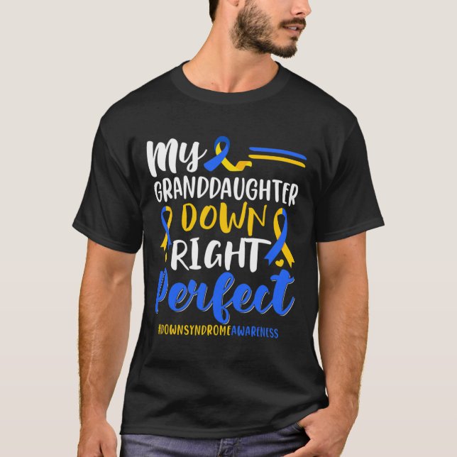 Camiseta Minha neta Abaixo, Sindroma Perfeito Para Baixo (Frente)