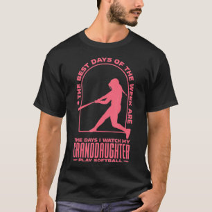Camiseta Minha neta Joga Softball Com Design Engraçado Para