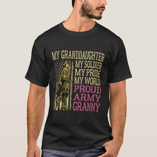 Camiseta Minha neta, minha avó do Exército de Heróis Orgulh (Frente)