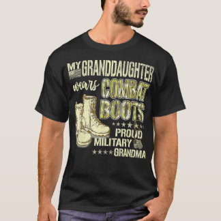 Camiseta Minha neta Veste combatendo botas orgulhosas milit
