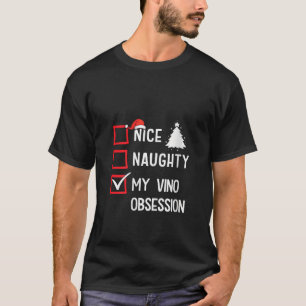 Camiseta Minha Obsessão Vino Boa Safada Natal V Neck 