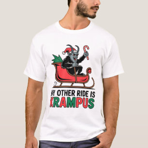 Camiseta Minha Outra Carona É O Krampus Dirigindo Trenó