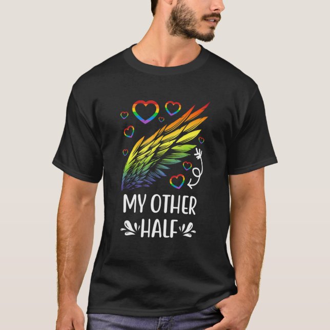 Camiseta Minha Outra Meia Gbt Correspondente Ao Casal Rainb (Frente)