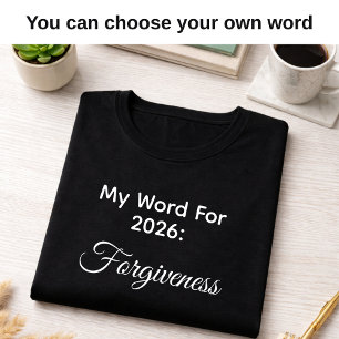 Camiseta Minha Palavra de 2026 do Ano Perdão Preto