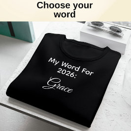 Camiseta Minha Palavra de 2026 do Ano Tipografia Minimalist