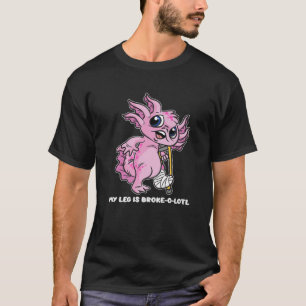 Camiseta Minha Perna Está Quebrada-O-Lotl - Axolotl Com Per
