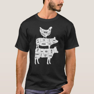 Camiseta Minha Pirâmide Alimentar Vaca Fofa Animal Gráfico