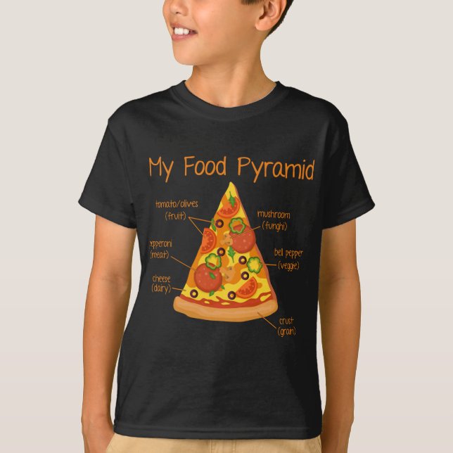Camiseta Minha pirâmide Comida Pizza (Frente)