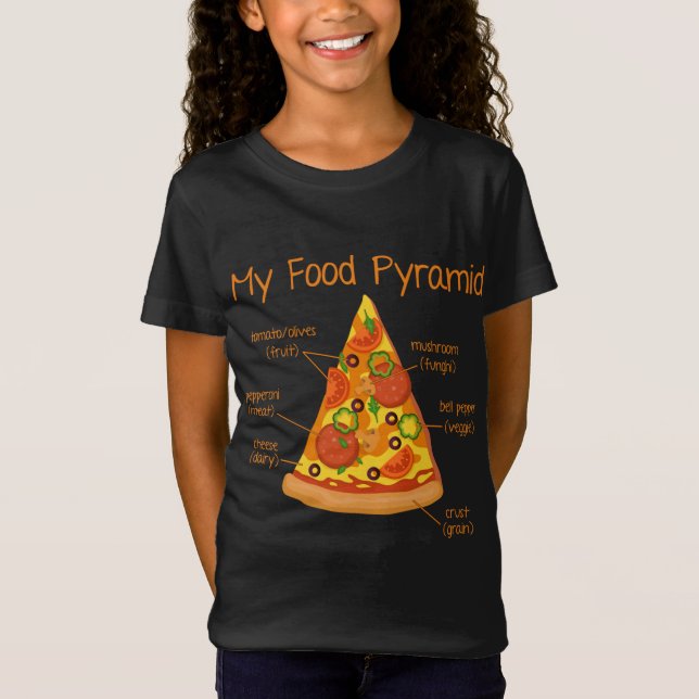 Camiseta Minha pirâmide Comida Pizza (Frente)