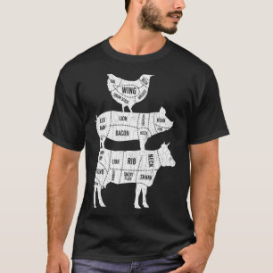Camiseta Minha Pirâmide Comida - Vacas Cute - Gráfico de An