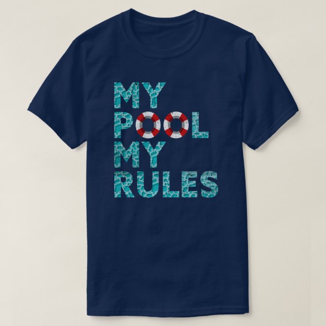 Camiseta Minha Piscina Minhas Regras Oceano Nadador Engraça (Frente do Design)