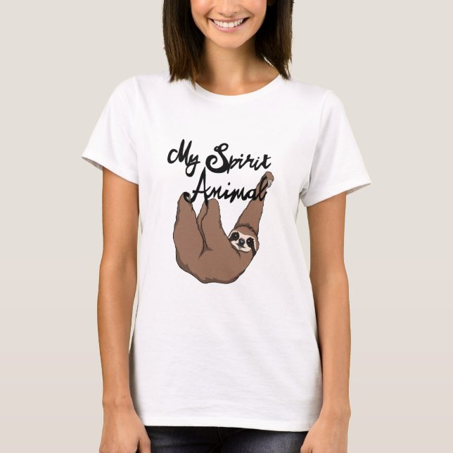 Camiseta Minha preguiça bonito animal do espírito (Frente)