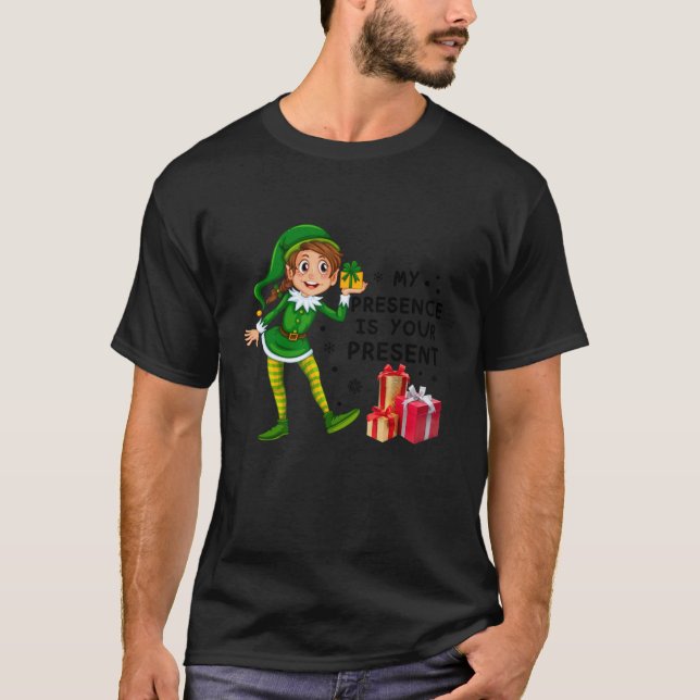 Camiseta Minha Presença É Seu Natal Engraçado. (Frente)