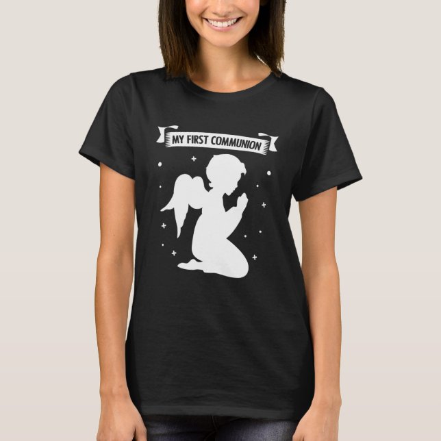 Camiseta Minha Primeira Comunhão de Cerimônia Religiosa (Frente)