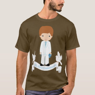 Camiseta Minha Primeira Comunhão Dotada Crianças Filho Meni