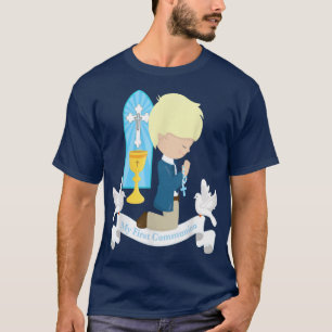 Camiseta Minha Primeira Comunhão Dotada Crianças Filho Rapa