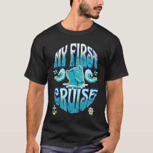 Camiseta Minha Primeira Cruzeiros Diversão Família Férias C