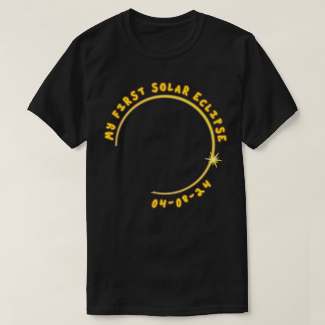 Camiseta Minha primeira Eclipse Solar 040824 (Frente do Design)