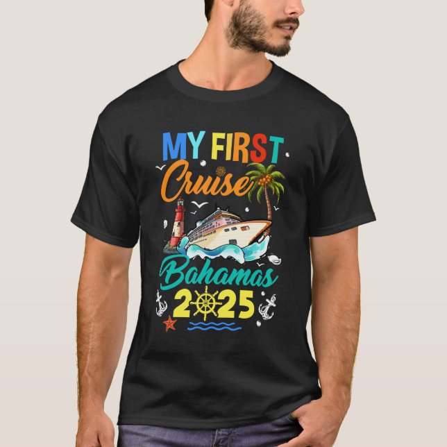 Camiseta Minha Primeira Família Cruise Bahamas 2025 Matchin (Frente)
