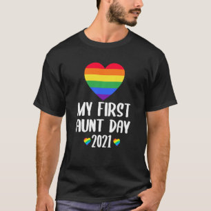 Camiseta Minha Primeira Tia Dia 2021 Rainbow Heart Lgbt Pri