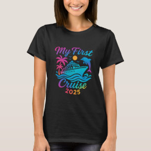 Camiseta Minha Primeira Viagem de Cruzeiro 2025 Férias em F