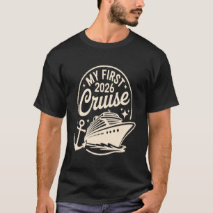 Camiseta Minha Primeira Viagem de Cruzeiro 2026 Divertida P