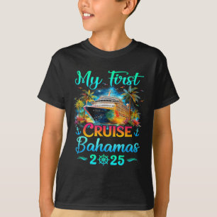 Camiseta Minha Primeira Viagem de Cruzeiro Bahamas 2025 Cru