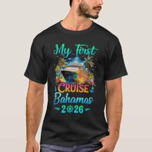 Camiseta Minha Primeira Viagem de Cruzeiro Bahamas 2026 Cru