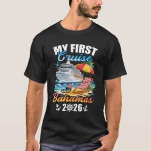 Camiseta Minha Primeira Viagem de Cruzeiro Bahamas 2026 Fér