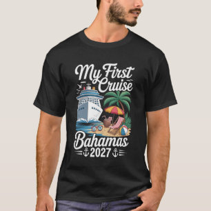 Camiseta Minha Primeira Viagem de Cruzeiro Bahamas 2027 Cor