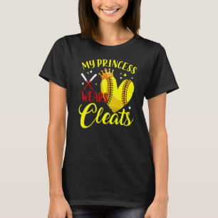 Camiseta Minha Princesa Veste Limpa Mães Filhas De Softball