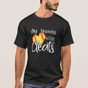 Camiseta Minha Princesa Veste Limpa Softball Mãe Pai Baseba