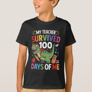 Camiseta Minha Professora Sobreviveu 100 Dias da Minha Esco