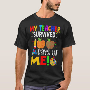 Camiseta Minha Professora Sobreviveu 100 Dias De Mim Escola