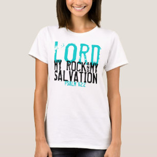 Camiseta Minha rocha & meu t-shirt do verso da bíblia do