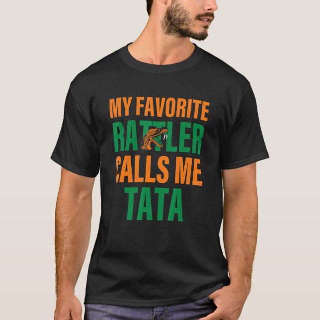 Camiseta Minha roupa favorita da rattler me chama tata (Frente)