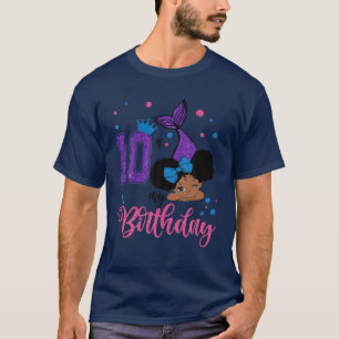 Camiseta Minha Sereia Feliz De 10 Anos No Nascimento Dela
